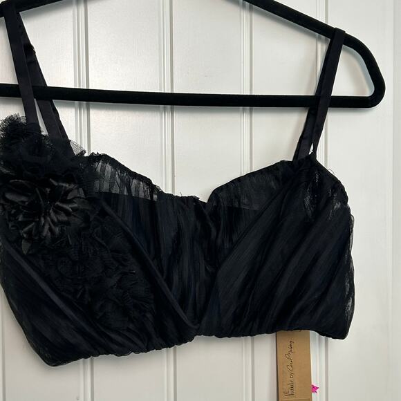 NWT Carol Malony Black Ruched Lace Bralette 34D NWT USA Made Designer Lingerie - Picture 11 of 12